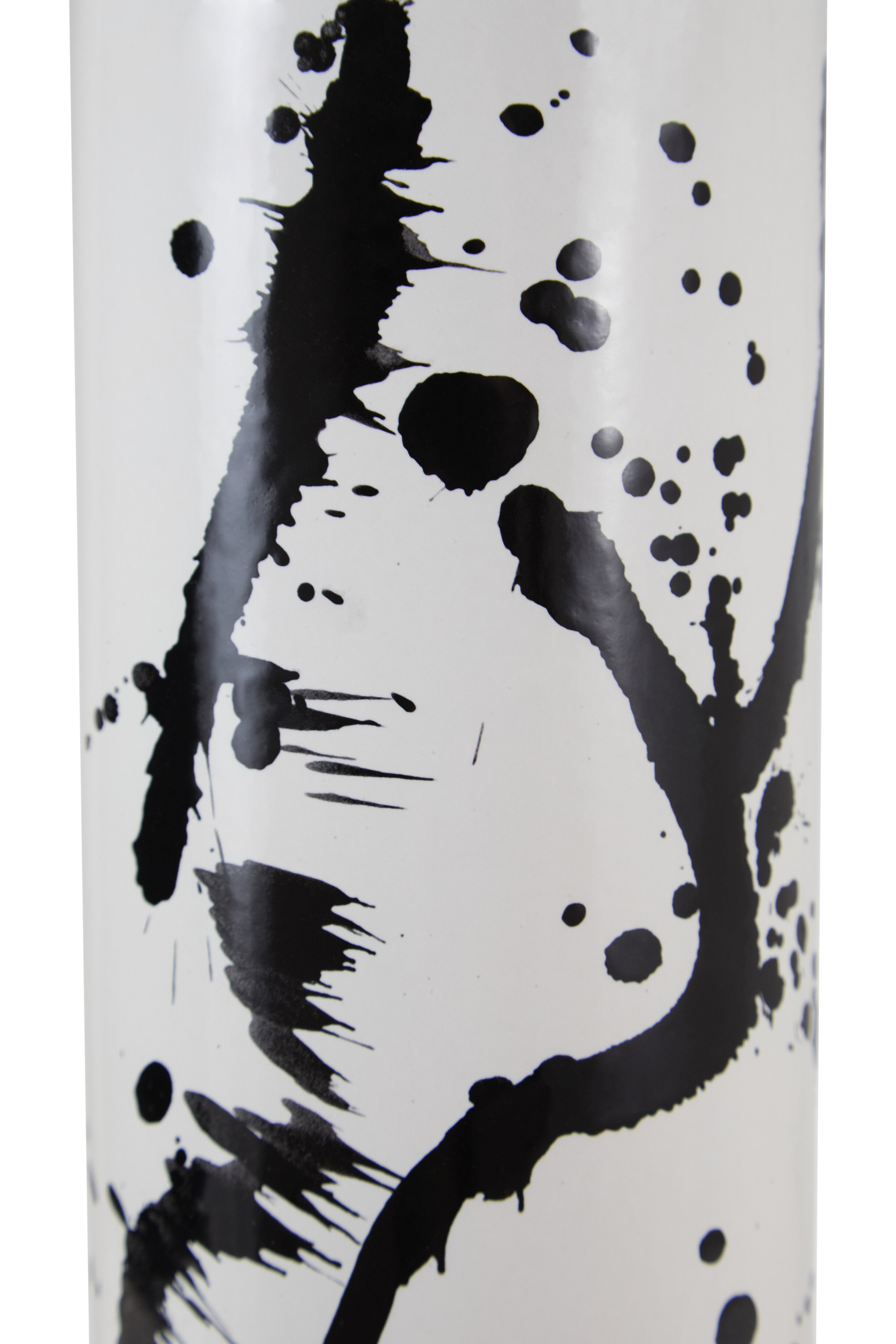Agnes Black & White Splash Ceramic Vase | Small
